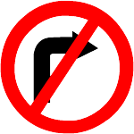 RIGHT TURN PROHIBITED
