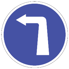 COMPULSORY TURN LEFT (in advance of junction)