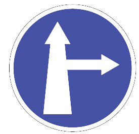 COMPULSORY AHEAD OR TURN RIGHT