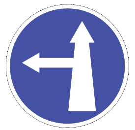 COMPULSORY AHEAD OR TURN LEFT